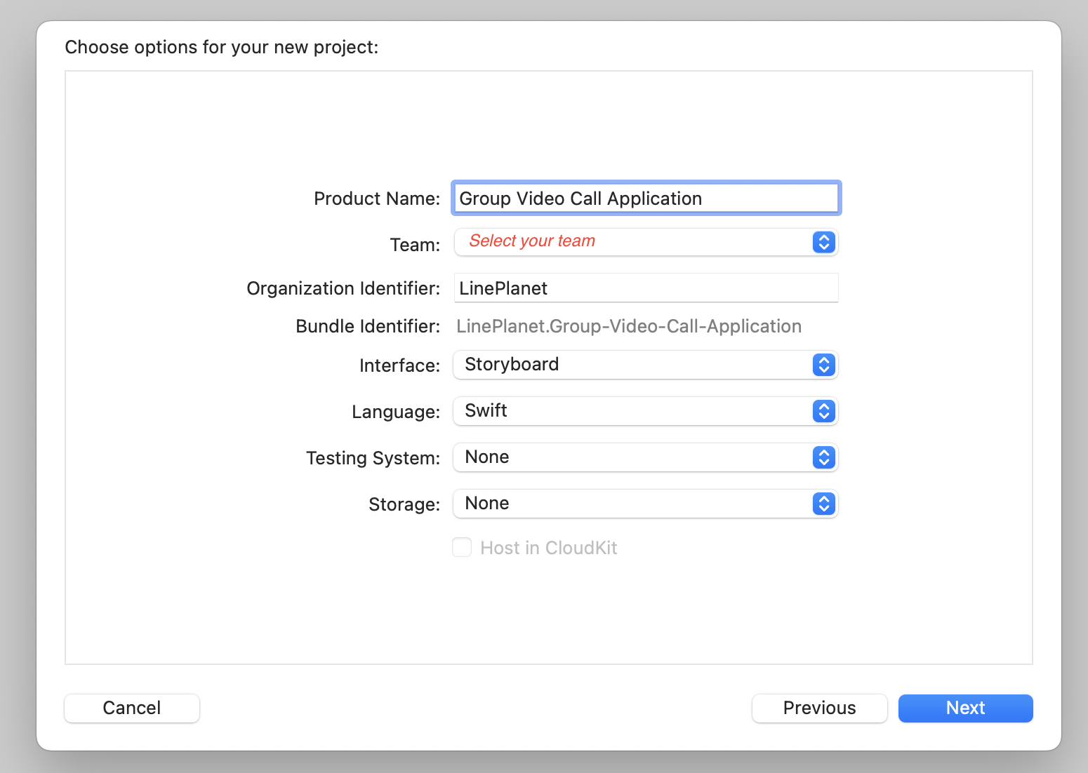 Create a macOS project